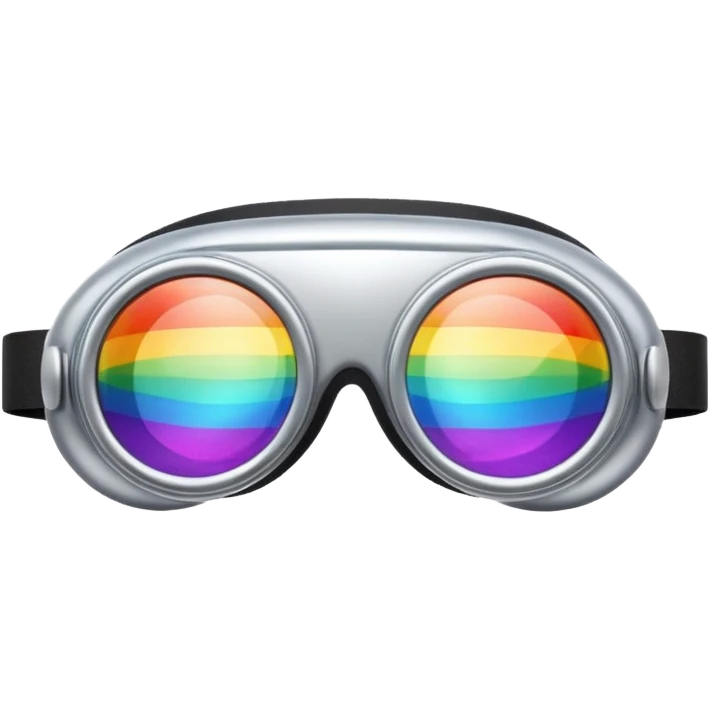silver simulation rainbow blend goggles emoji