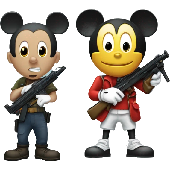Micky mouse and an smg emoji
