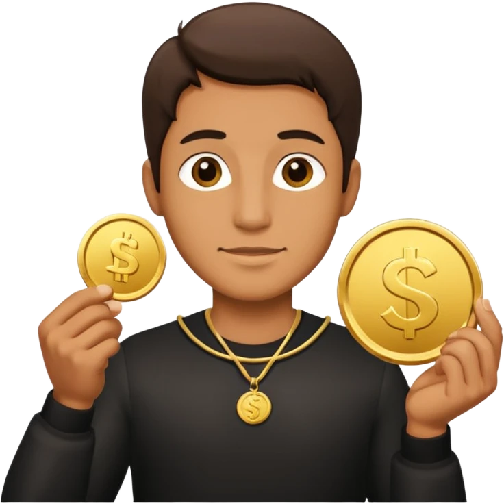 Just like the fourth one but with a coin in his hand instead of that weird shaped emoji