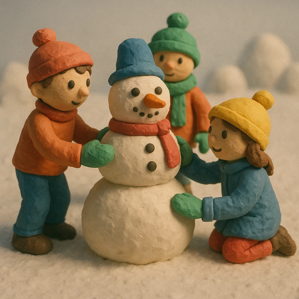 people making a snowman emoji