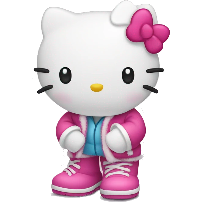 Hello kitty wearing uggs emoji