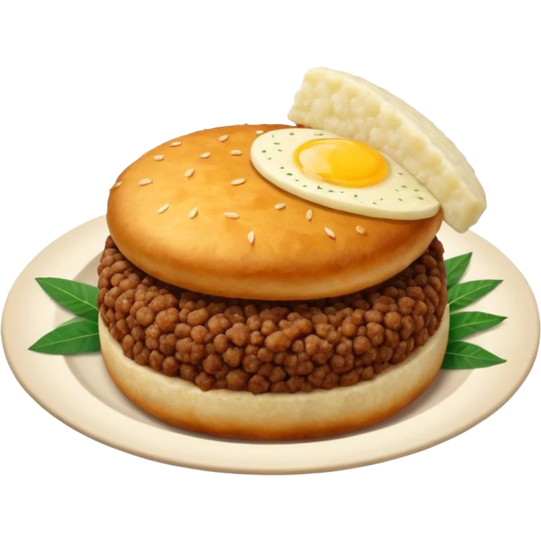 round crispy fried patty meat and cassava served with boiled cassava yuca emoji