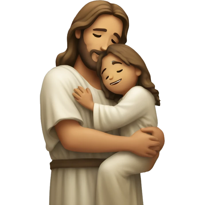 Jesus christ hugging a child emoji