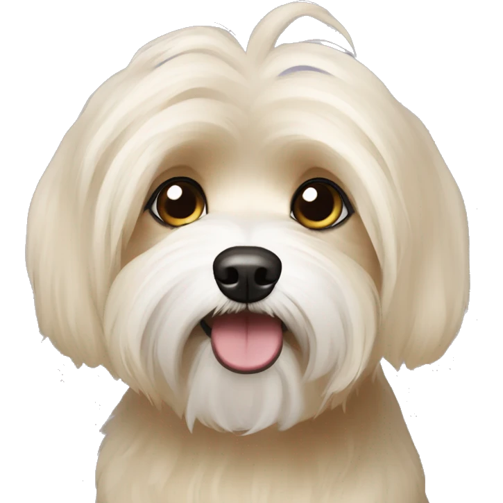 blonde havanese dog, cute big eyes  emoji