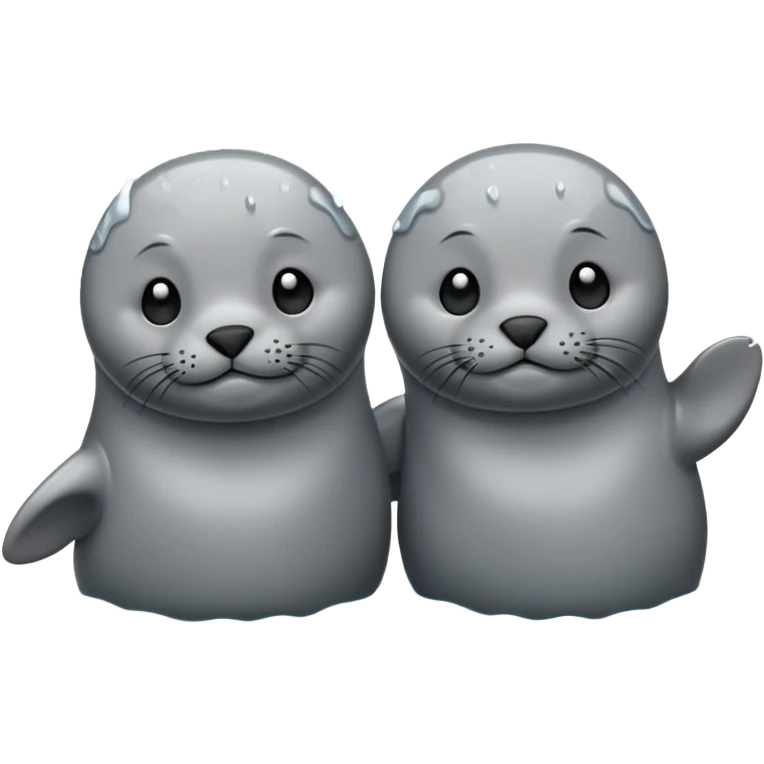 Two seals in the rain emoji