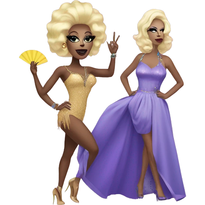 Drag queen with a fan in hand  emoji