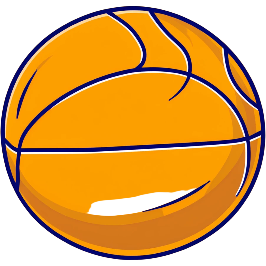 luxurious golden basketball, shiny metallic gold surface with orange seams emoji