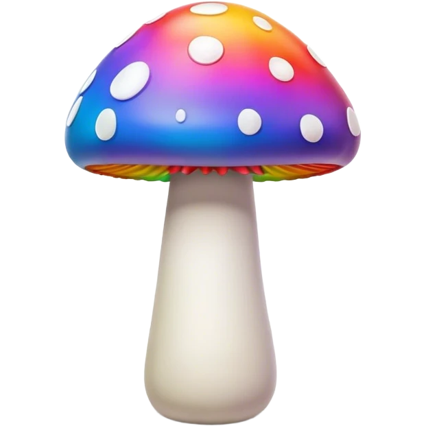 Rainbow colored 3D style mushroom emoji