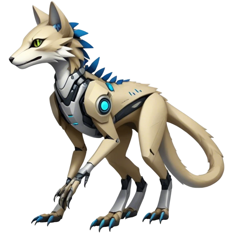 Modern Futuristic Cyborg-Vernid-Sergal-Feline-Trico-species by LiLaiRa full body emoji