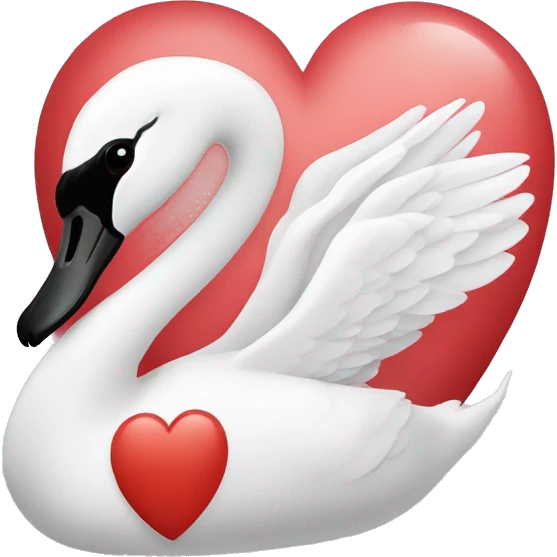 Heart swan emoji