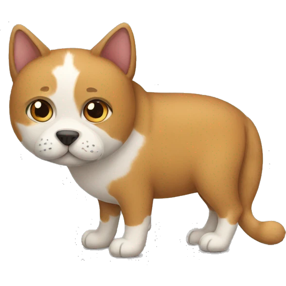 Half Cat Half Dog together  emoji