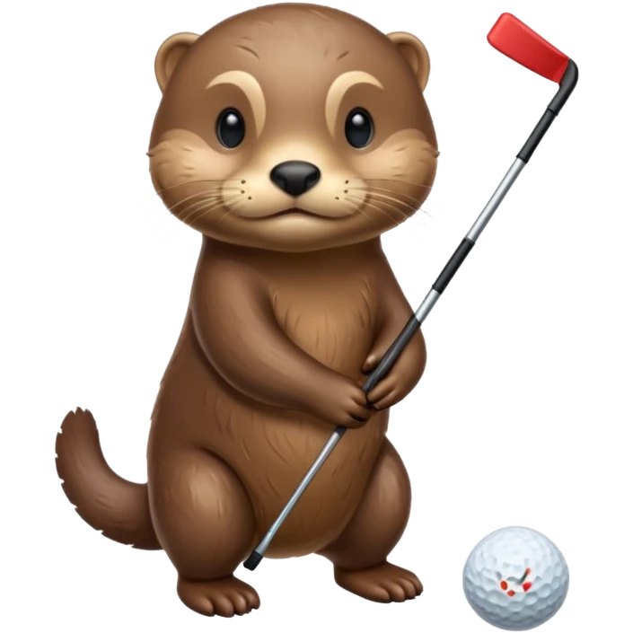 Otter golfing emoji