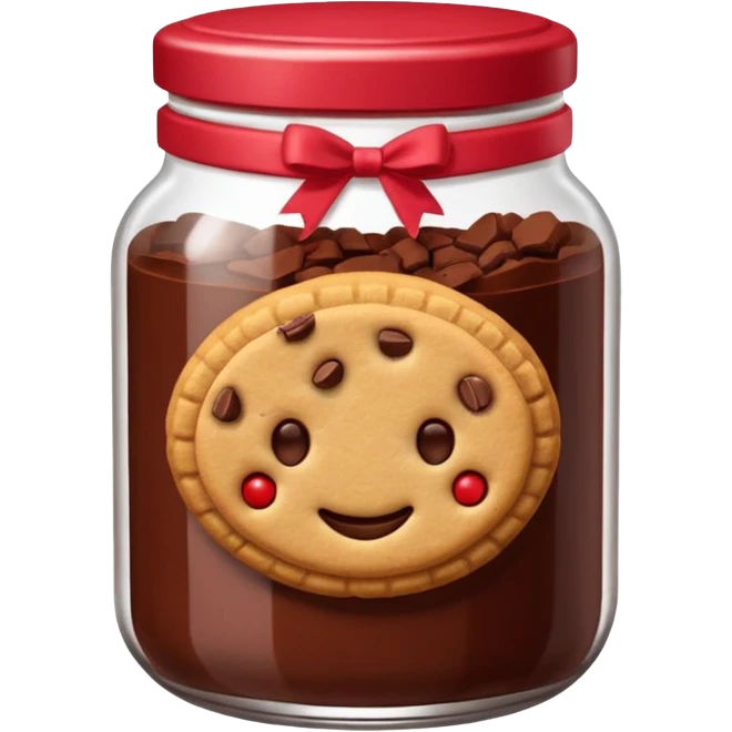 Haz un emoji de un tarro de galletas Red Velvet con pepitas de chocolate blanco emoji
