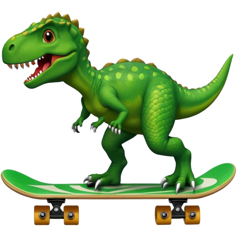 Dinosaur on a skateboard emoji