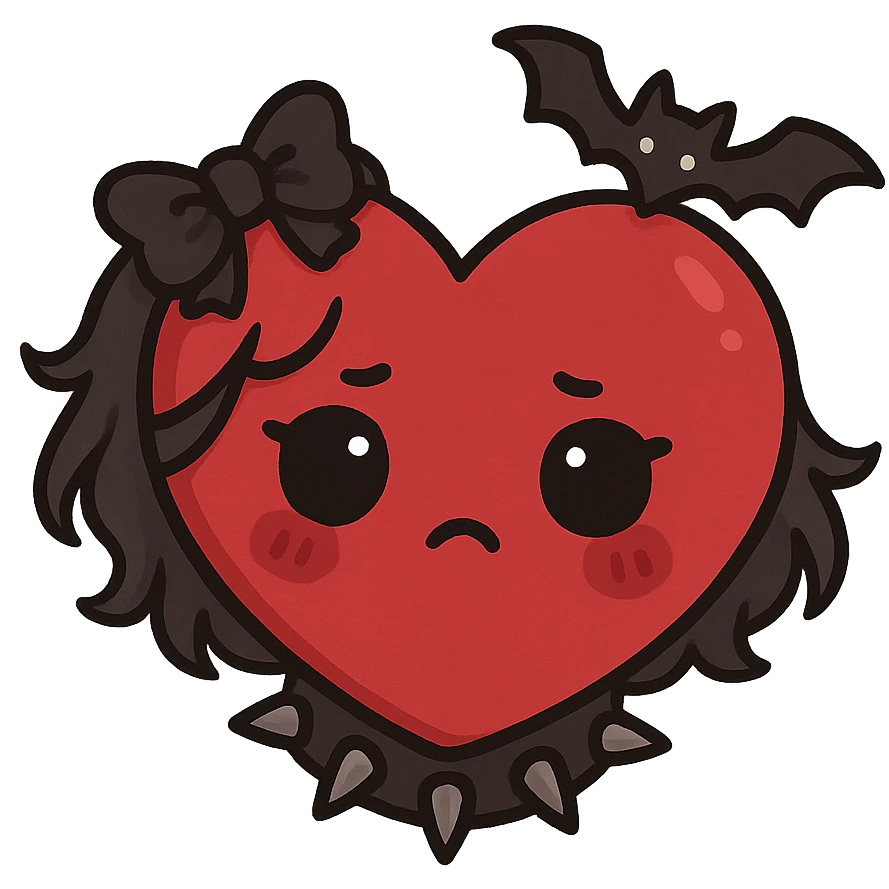 Goth red object emoji