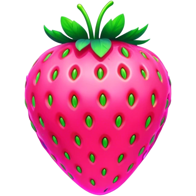 neon cyberpunk style strawbarry emoji
