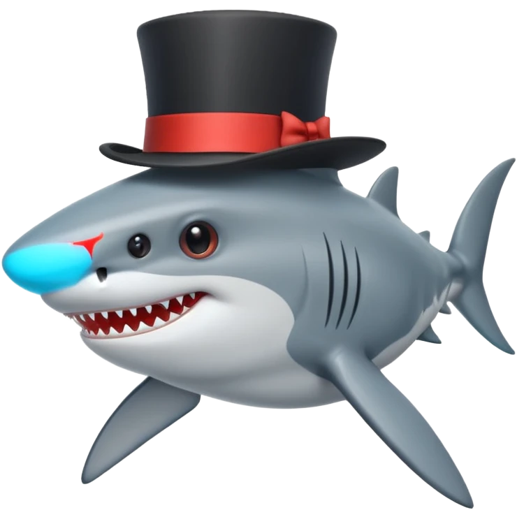 Shark with a top hat emoji