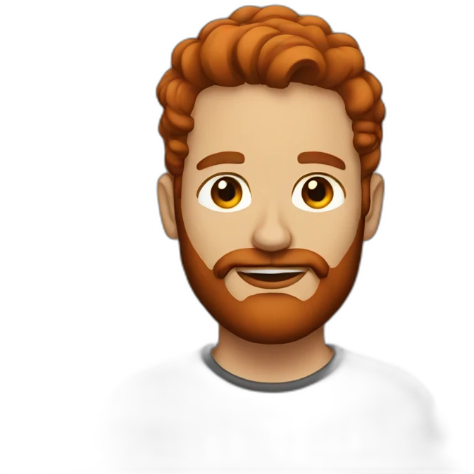 A brown air with red beard of 40 yo emoji
