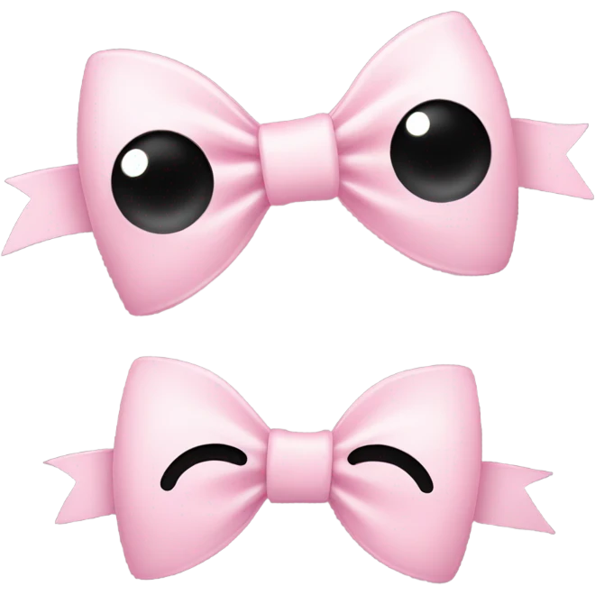 two little light pink bow smiley with eyelashes emoji