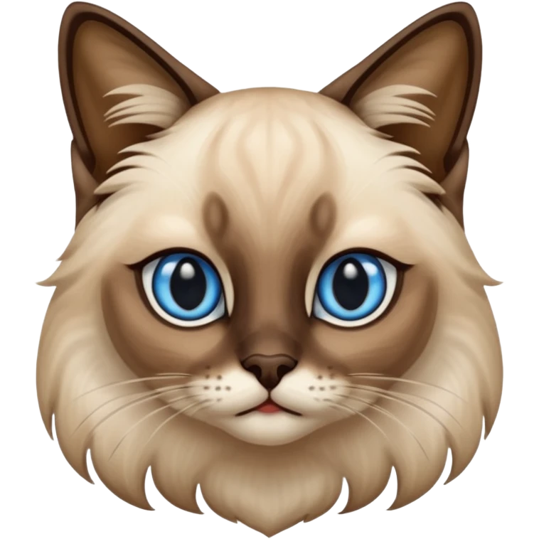 
Siamese cat: long hair fur blue eyes emoji