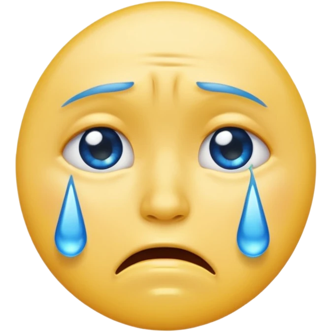crying face emoji, single blue tear emoji