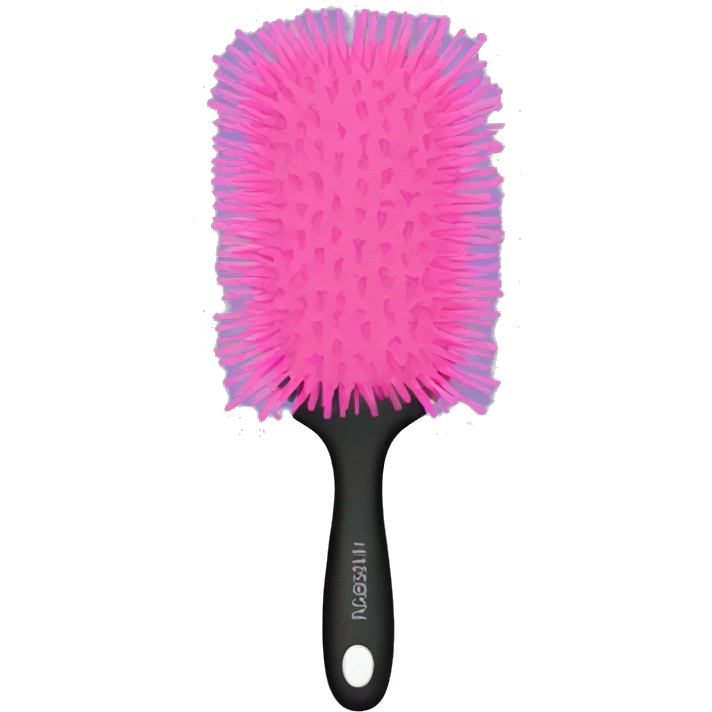 pink hair brush emoji