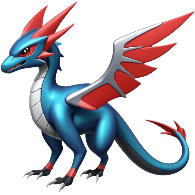 Futuristic Shiny Latias-Nargacuga-Noivern-Salandit-Fusion (full body) emoji
