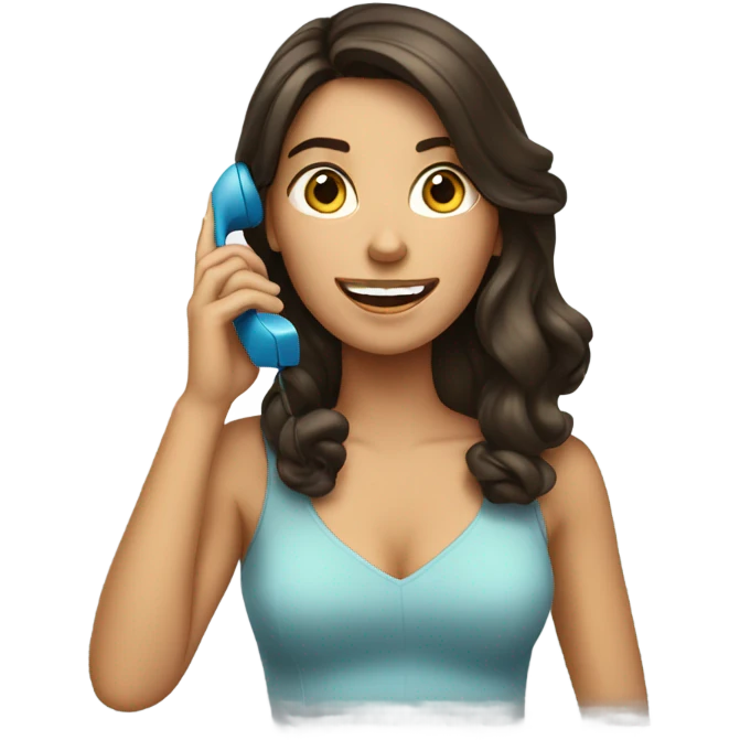 Brunette girl on phone emoji