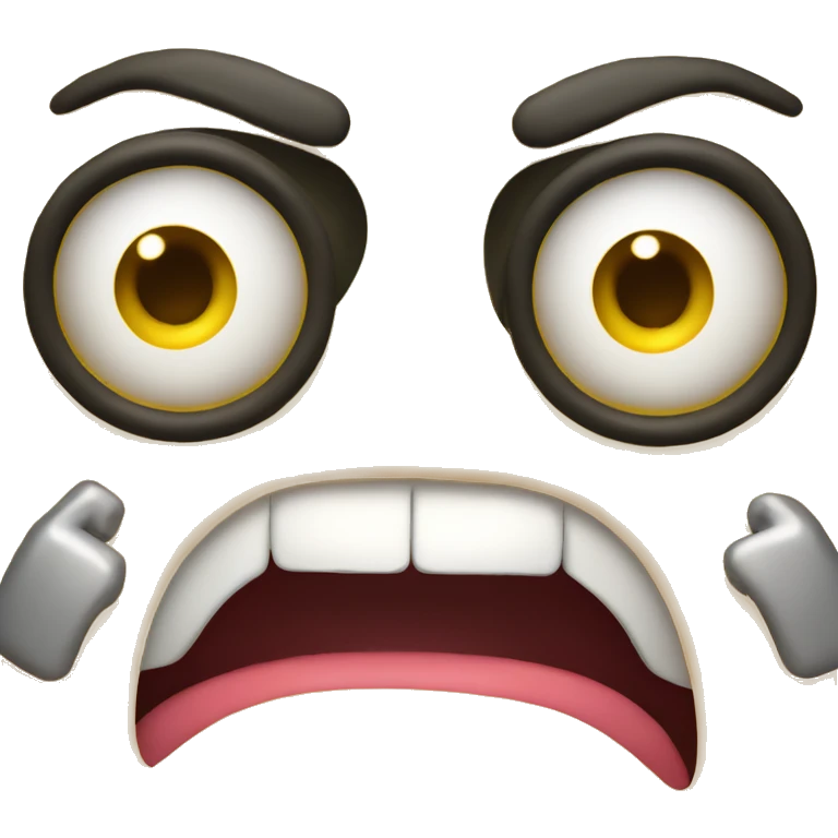 Yellow Emoji shaking head aggressively with tongue sticking out all the way with his eyes wide open emoji