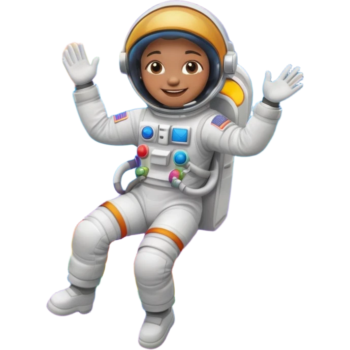 Astronaut riding rainbow emoji