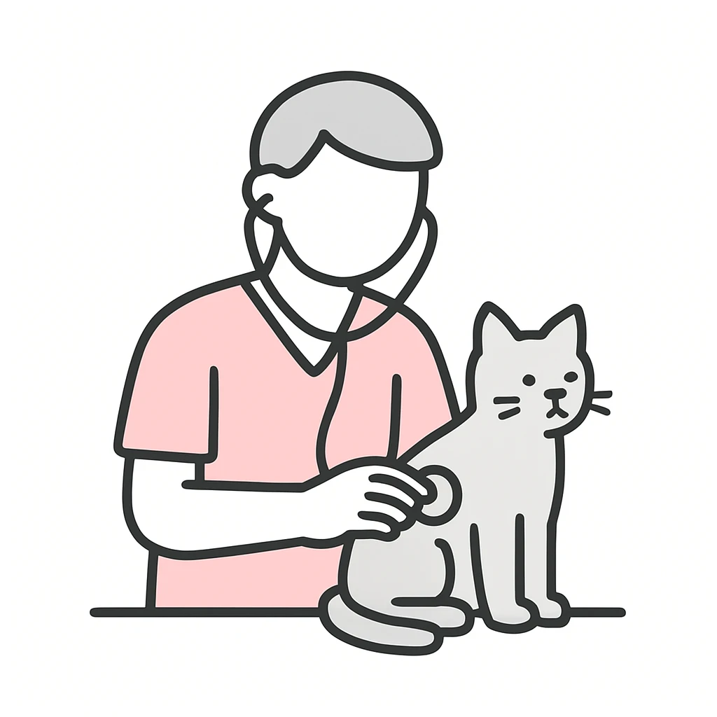 veterinarian examining a cat emoji