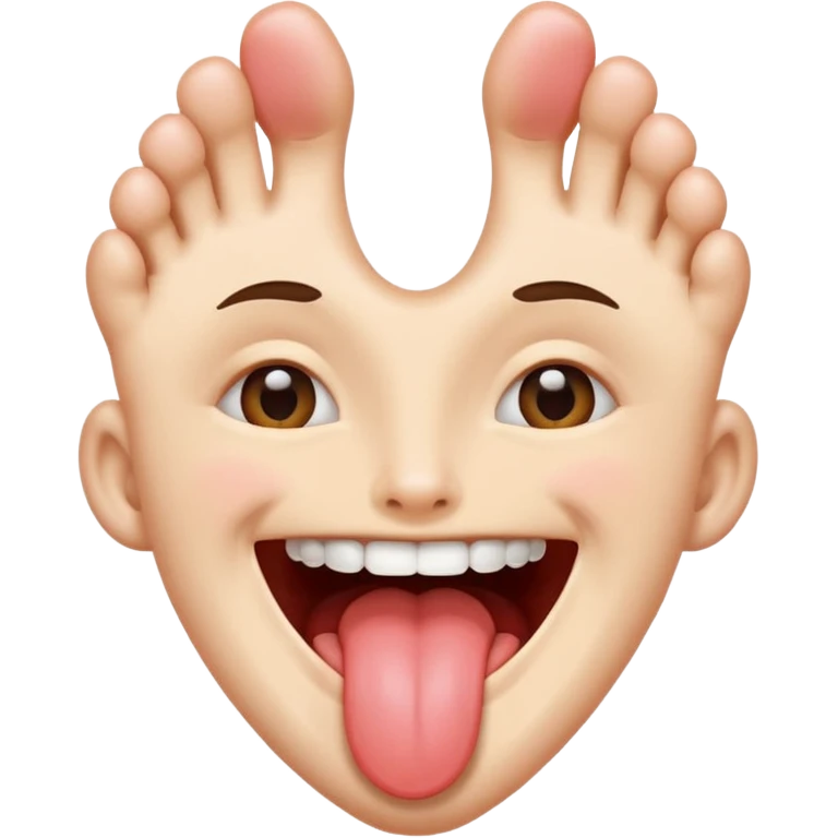 Smile emoji with tongue out and feet in front of face  emoji