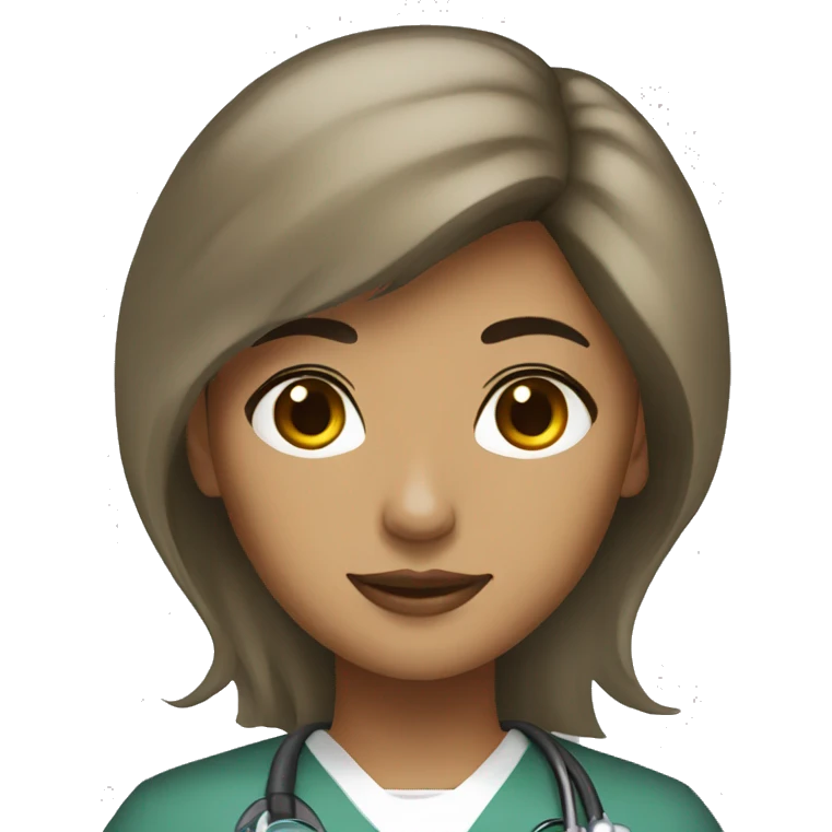 Light brown skin black hair surgeon female emoji