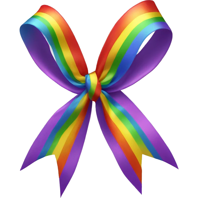 Rainbow ribbon bow emoji