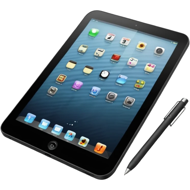 tablet with stylus, simple, no text emoji