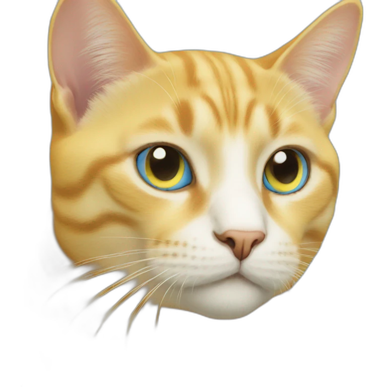 yellow cat,sky blue color eye emoji