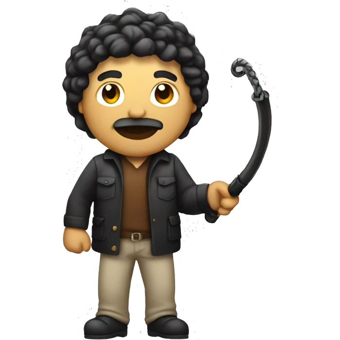man with a whip emoji