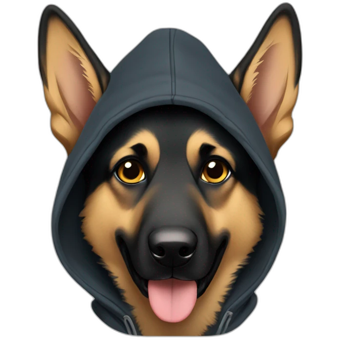 German shepherd dog wearing hoodie  emoji