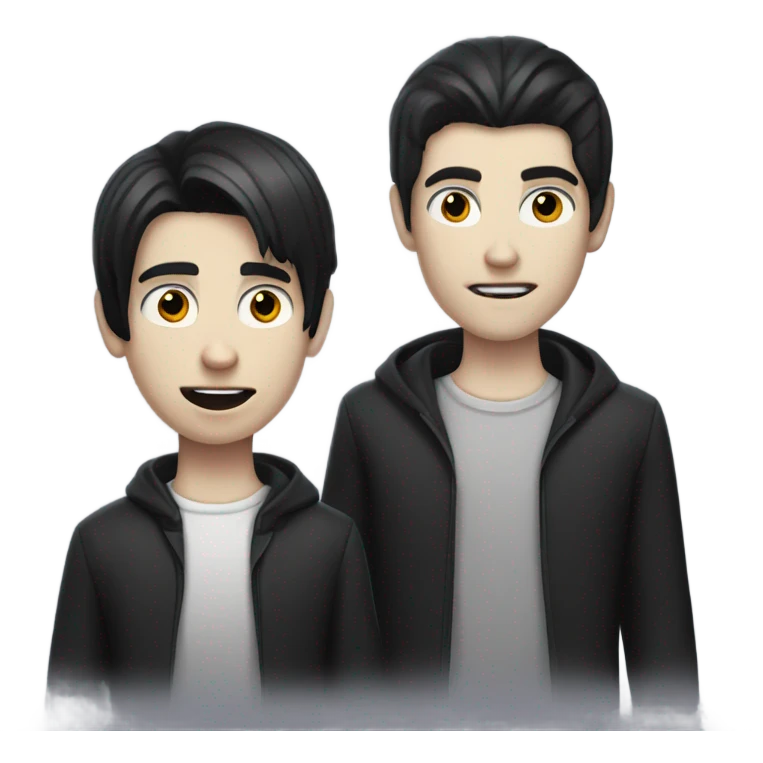 straight black hair white male teenager mixed with vampire emoji white skin  emoji
