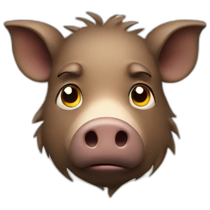worried boar emoji