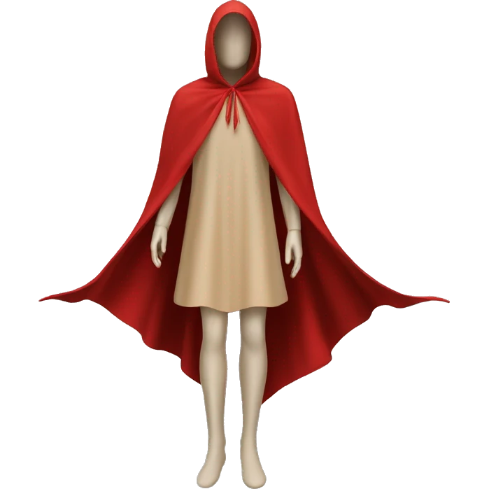 faceless beige mannequin flying red cape emoji