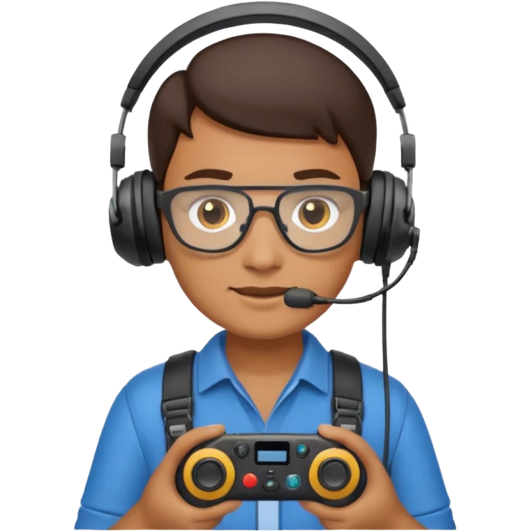 Photographer with controller sling emoji