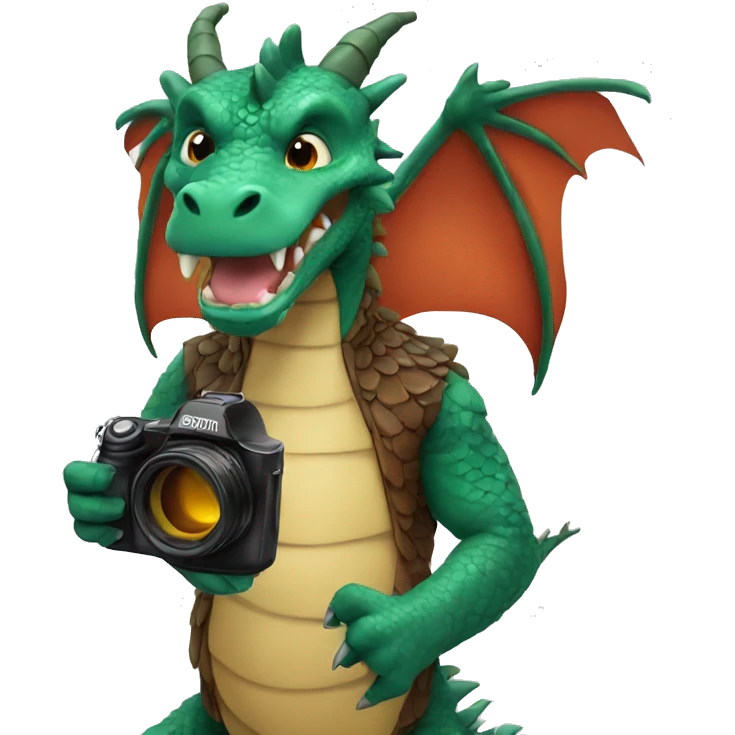 Dragon taking a picture emoji
