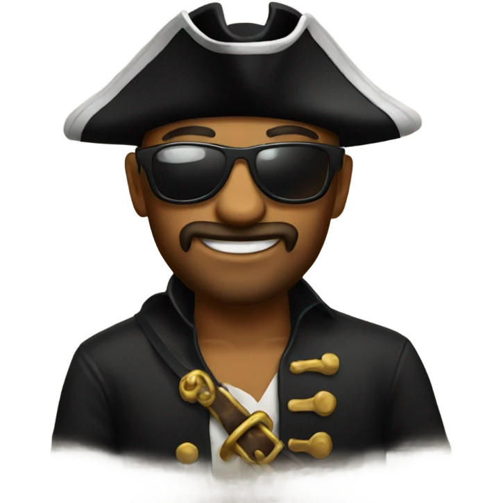Pirate wearing sunglasses emoji