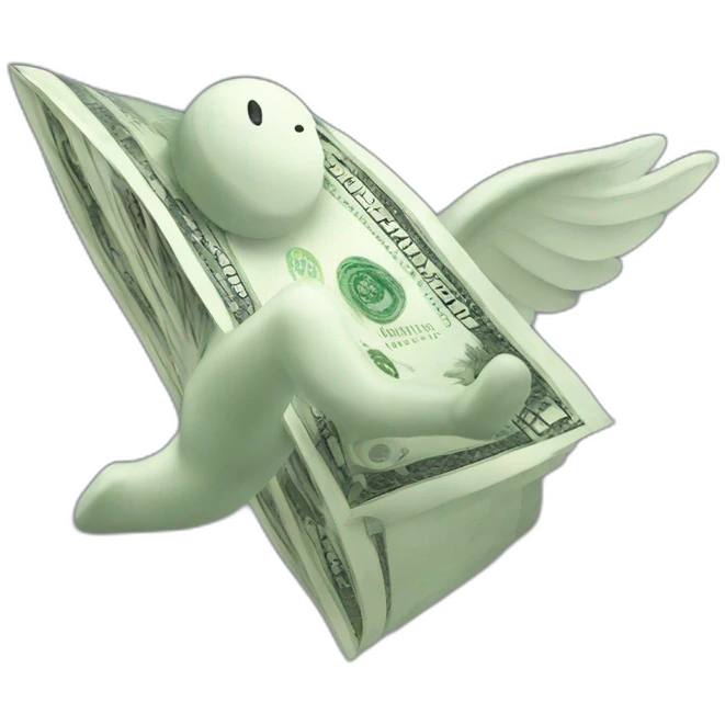 a dolar flying emoji