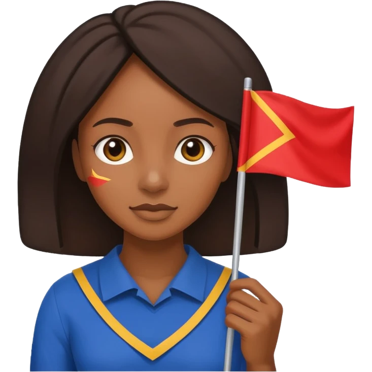 flat Flag holder black woman emoji