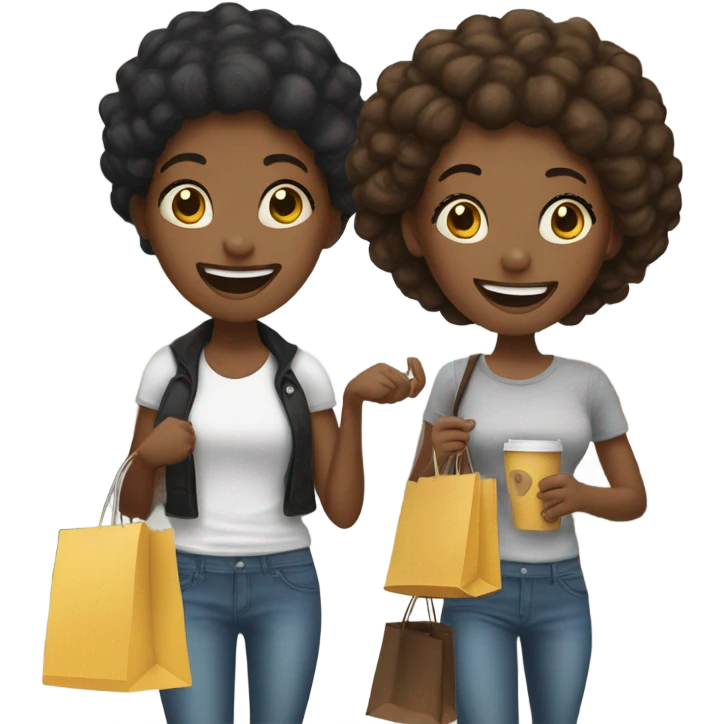 Black girl shopping coffee emoji