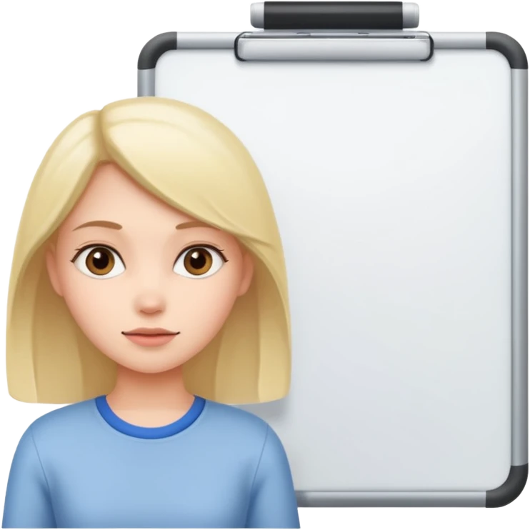 Girl whit a whiteboard emoji