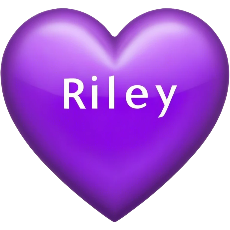 Purple Heart with the letters Riley in the middle  emoji