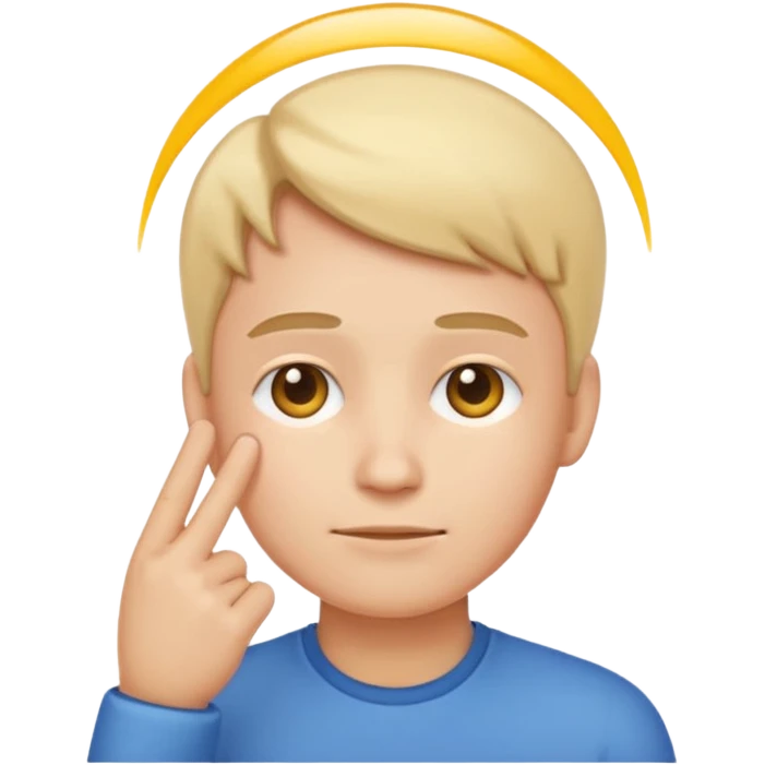 Can you create simple emoji 🤫 similir to this one but finger on the head and loking confident relax focused and concentrated like marcus rashford celebration emoji